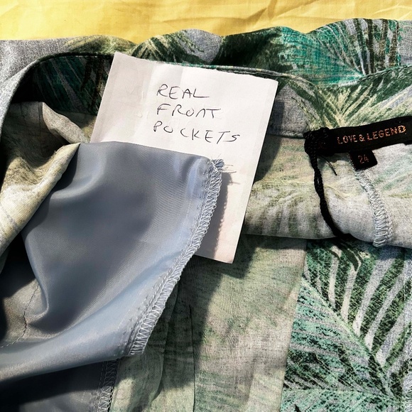 NEW PHOTOS! SOFT PANTS, TEAL MULTICOMBO, SIZE 24, REAL FLY, YKK ZIPPER, POCKETS, - Picture 5 of 16